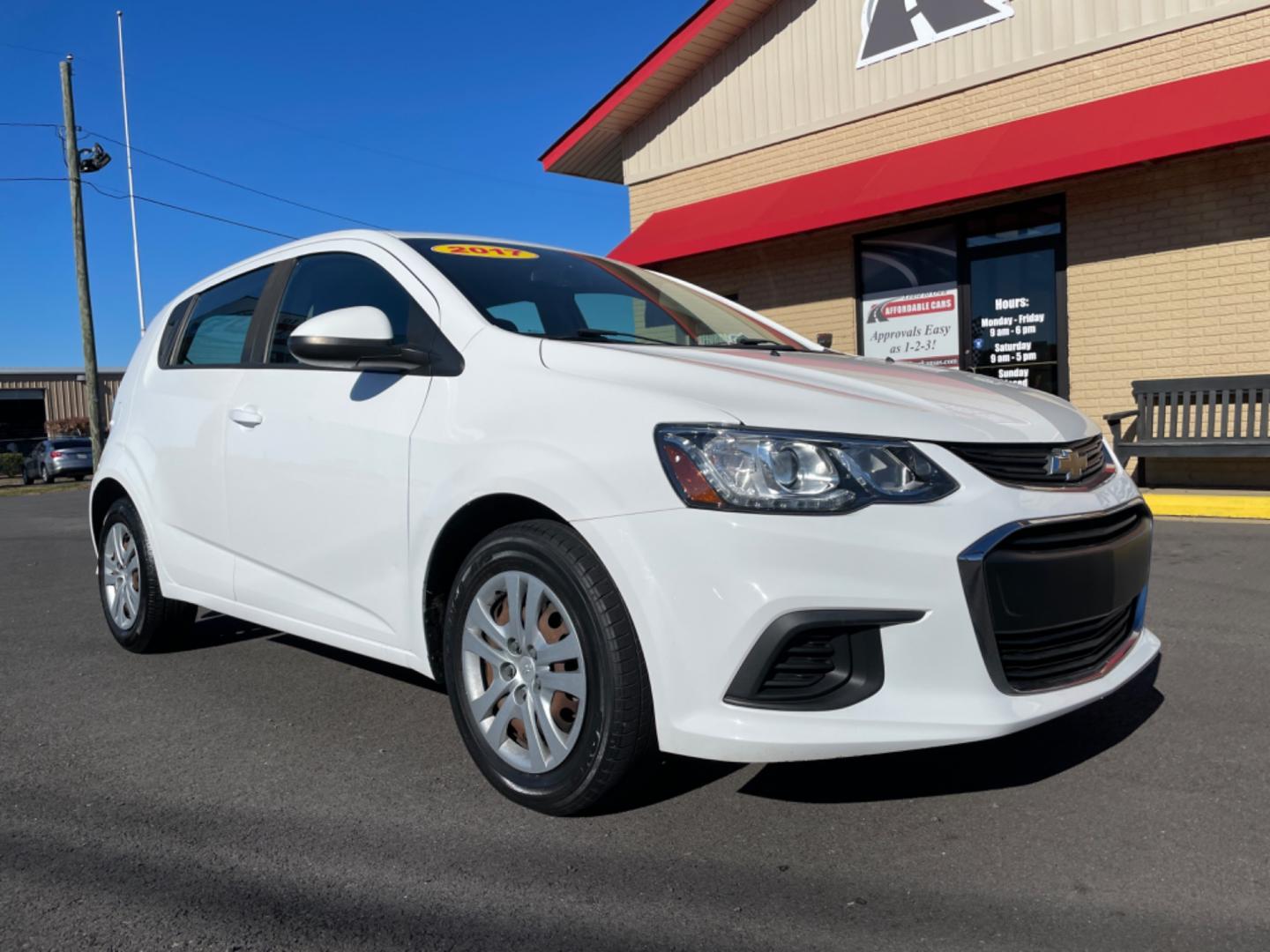 2017 White Chevrolet Sonic (1G1JG6SH2H4) with an 4-Cyl, 1.8 Liter engine, Automatic, 6-Spd transmission, located at 8008 Warden Rd, Sherwood, AR, 72120, (501) 801-6100, 34.830078, -92.186684 - Photo#1